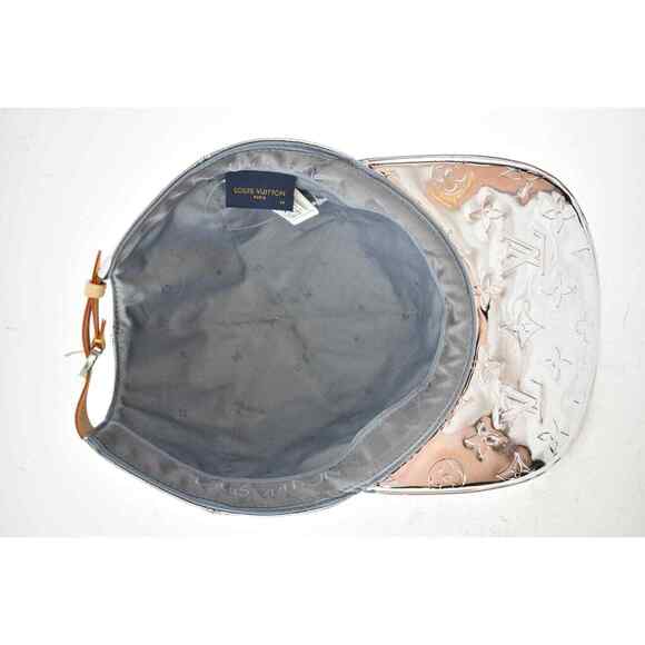 Louis Vuitton LV Mirror Cap Silver Monogram Logo Miroir Sun Baseball Hat 58cm - Picture 12 of 12